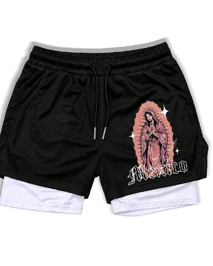 Virgencita -Inspired Look Men's Double-Layer Polyester Compression Fitted...