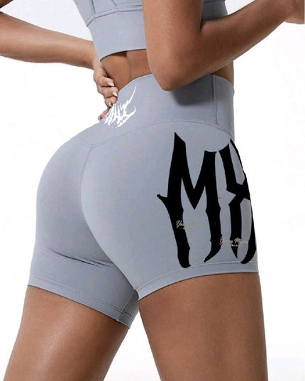 Female High-Rise Scrunch Butt "MX" Yoga Shorts