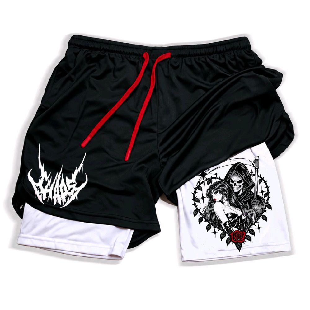 Chaos Love Unisex Double-Layer Polyester Compression Fitted Athletic Style...