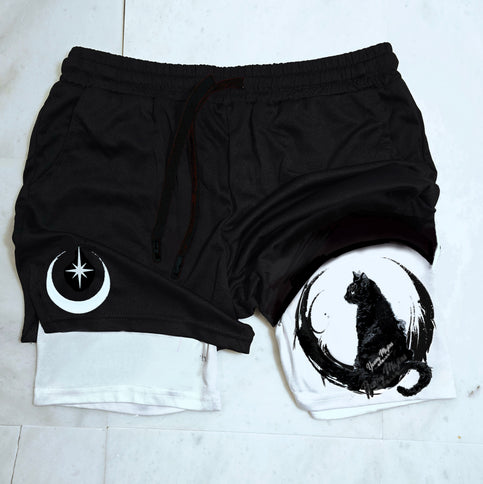 Black Cat Gym Shorts