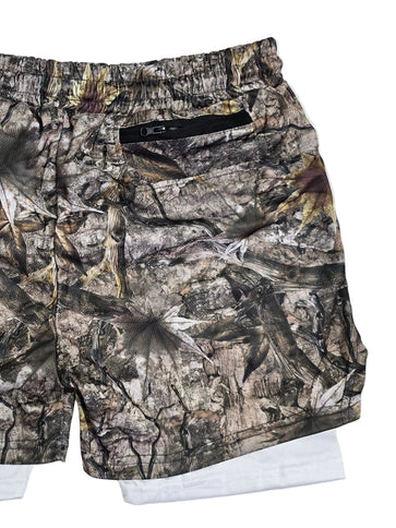 Leaf Camo" Gym Shorts